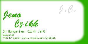jeno czikk business card