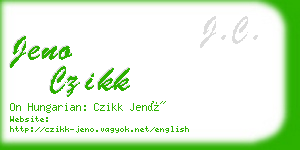 jeno czikk business card